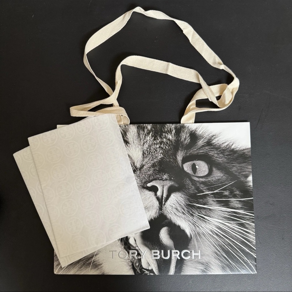 NEW Tory Burch Gift Shopping Bag Tote & Logo Paper Tissues Large 16" x 12" x 6"